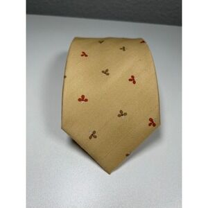 Brioni Silk Cashmere Tie Gold Yellow Floral Foulard Herringbone Handmade Italy